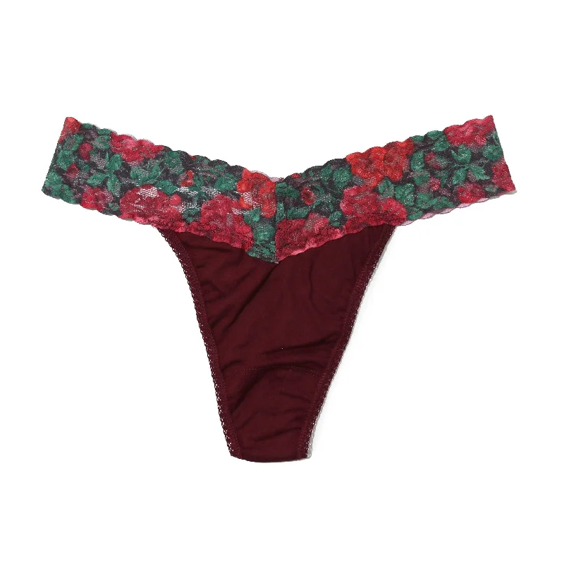 Cotton Original Rise Thong | Cabernet/Roses Are Red